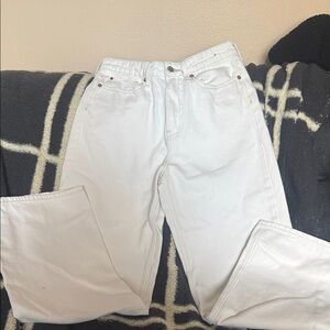 H&M &Denim white wide leg dad jeans